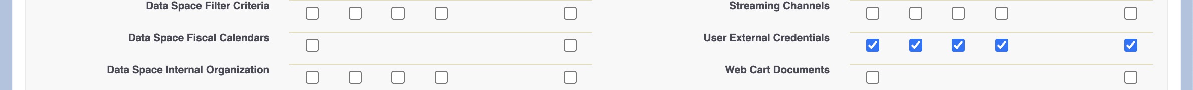 User External Credentials